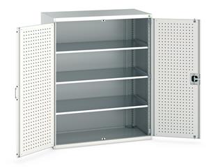 Bott Tool Storage Cupboards for workshops with Shelves and or Perfo Doors Bott Perfo Door Cupboard 1300Wx650Dx1600mmH - 3 Shelves